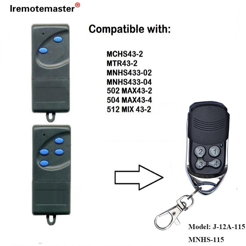 Vir 502 MAX43-2, 504 MAX43-4 Vervangingsafstandbeheer 433,92mhz Garagedeur-afstandsbediening