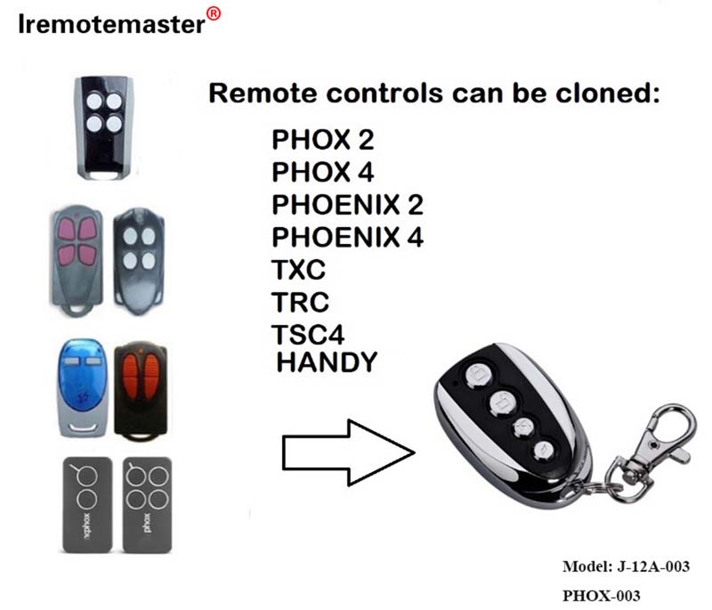 Vir PHOENIX 2 4 TSC2 TSC4 HANDY2 vervanging motorhuisdeur afstandsbediening 433.92mhz