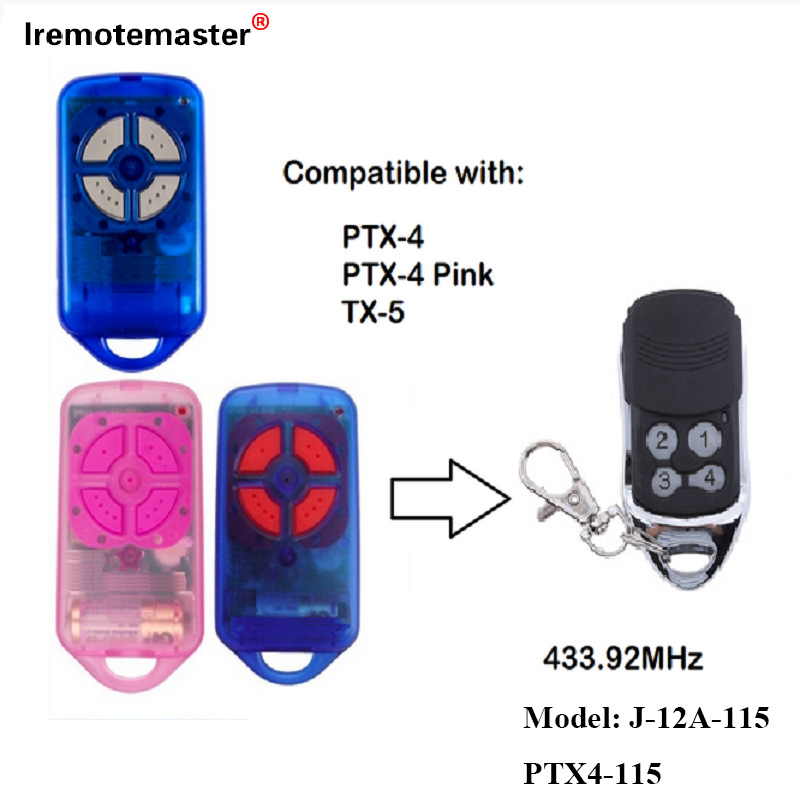 Vir PTX4 433.92 MHz Gate Garage Door Afstandsbediening Rolling Code