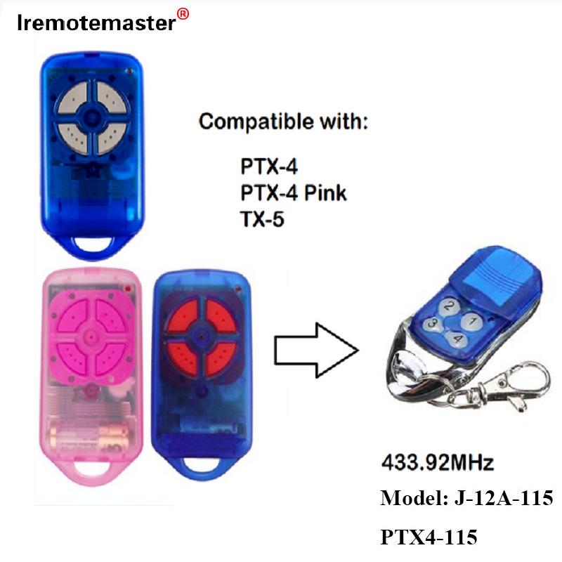 Vir PTX4 433.92 MHz Rolling Code Garage Door Remote Control